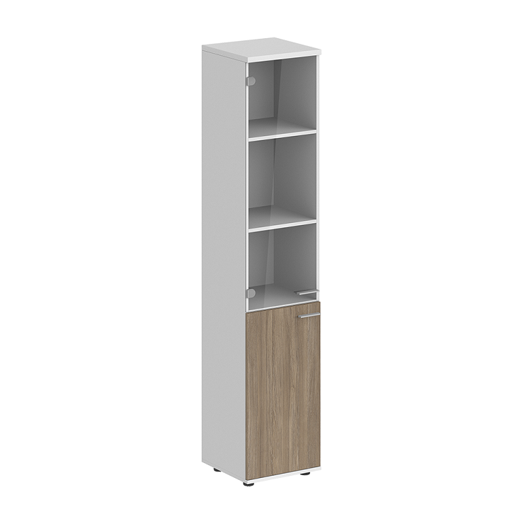 Шкаф высокий со стеклом левый Norden Сигма SG.812.WH.OD.GL.L