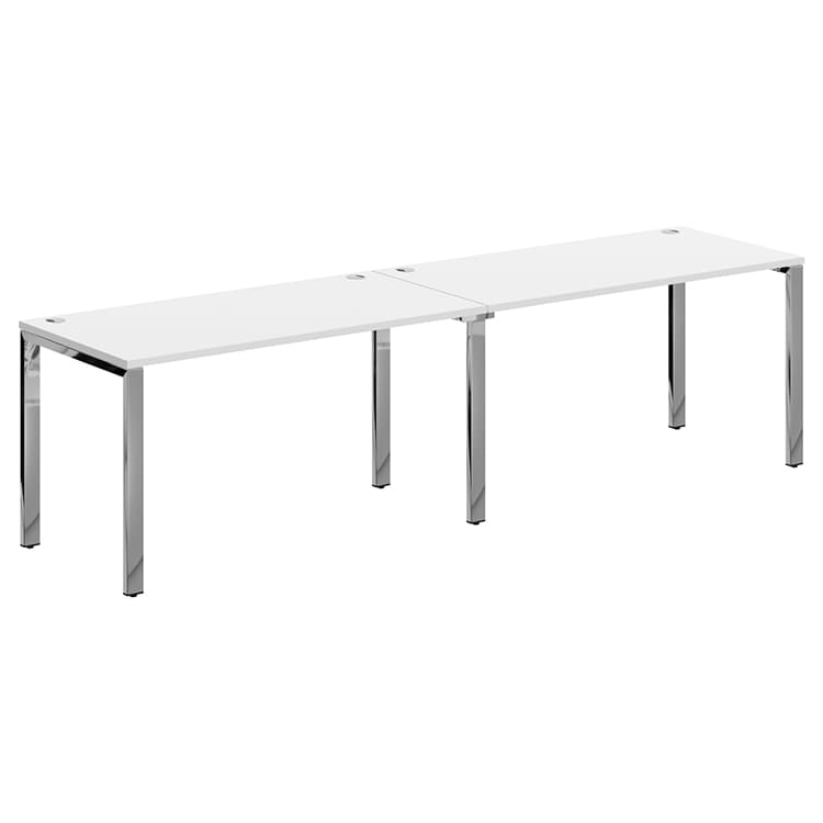Стол 2-х местный Skyland XGWST 2870.1 белый/нержавеющая сталь 2800х700х750 XTEN GLOSS