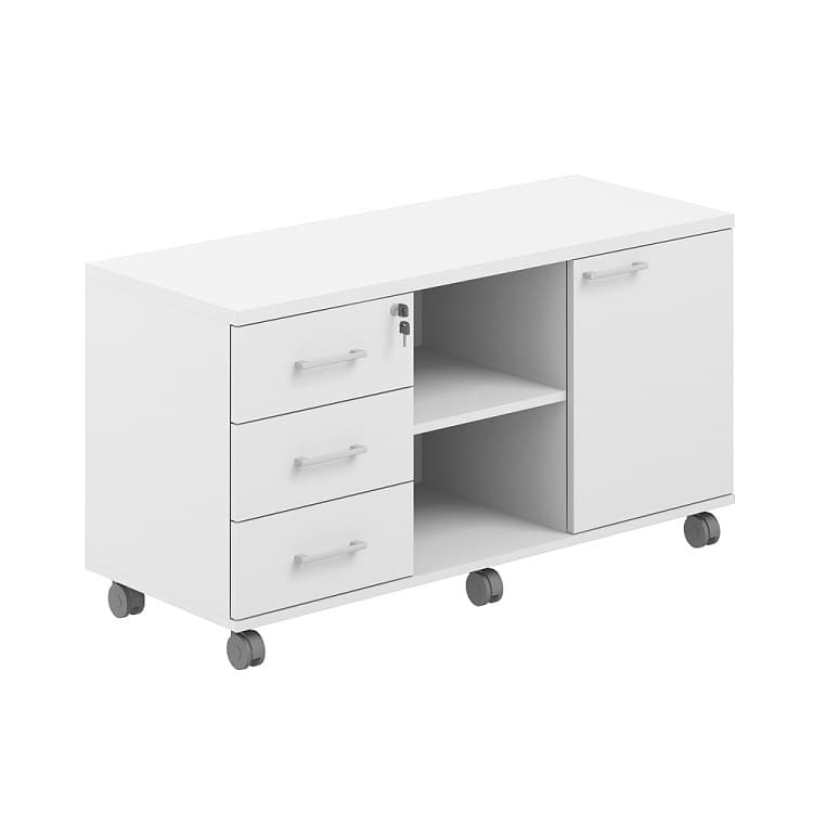 Тумба сервисная мобильная с замком Norden Allegro AG.291.WH.WH.WH