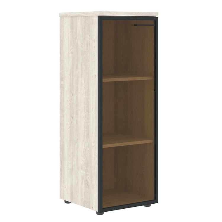 Шкаф колонка Skyland с стеклянной дверью в раме (L) и топом XMC 42.7.1(L) сосна эдмонт 432х432х1190