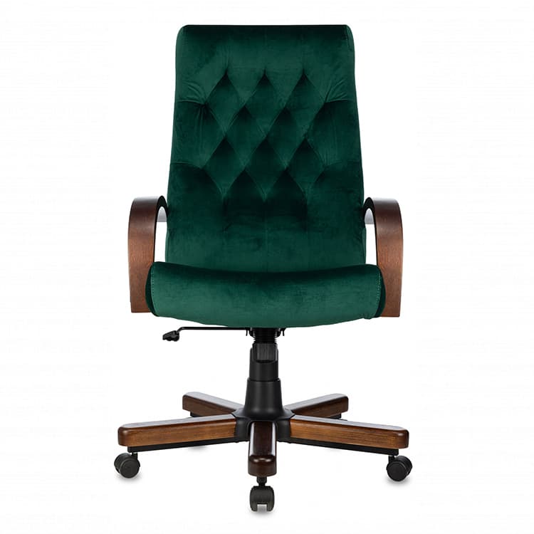 Кресло руководителя Бюрократ T-9928WALNUT Fabric зеленый Italia Green крестов. металл/дерево