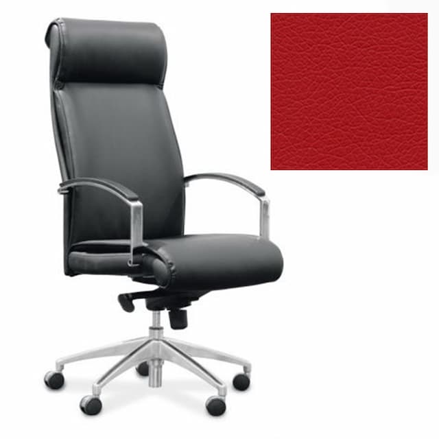 Кресло Юнитекс Аполло для руководителя экокожа премиум красная CN1117