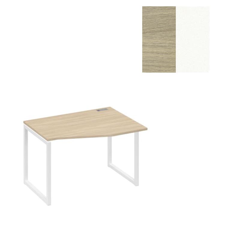 Стол эргономичный правый Юнитекс А4 "Техно" на металлокаркасе QUATTRO А4 Б4 062 ДК (120x90x75) дуб скандинавский/металлокаркас белый