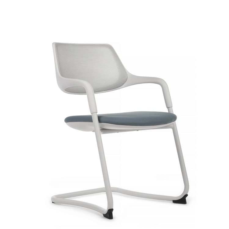 Кресло RV DESIGN Scroll SF (HY-813B) белый каркас / серая спинка / серое сиденье