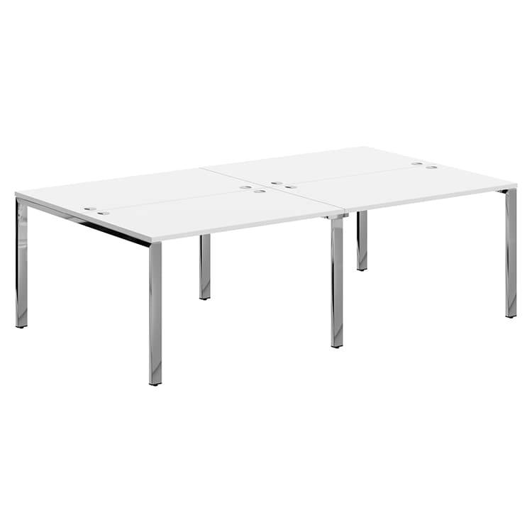 Стол 4-х местный Skyland XGWST 2414.1 белый/нержавеющая сталь 2400х1406х750 XTEN GLOSS