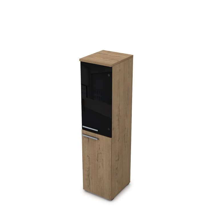 Шкаф узкий (пенал) АЛСАВ Gloss 9ПЛ.004.12 teakwood