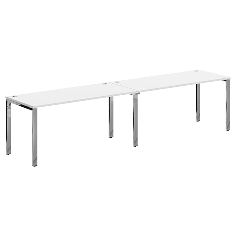 Стол 2-х местный Skyland XGWST 3270.1 белый/нержавеющая сталь 1600х700х750 XTEN GLOSS