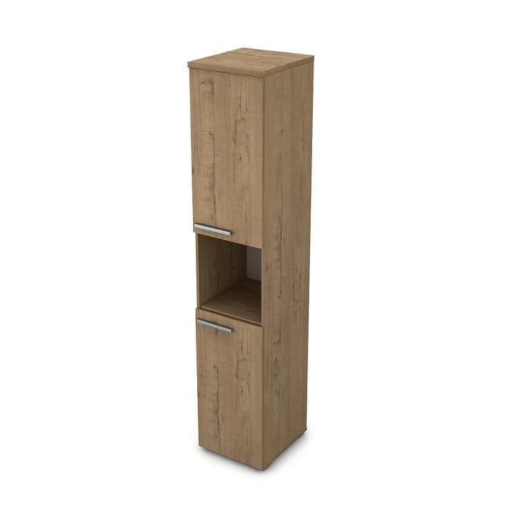 Шкаф узкий (пенал) АЛСАВ Gloss 9П.005.6 teakwood