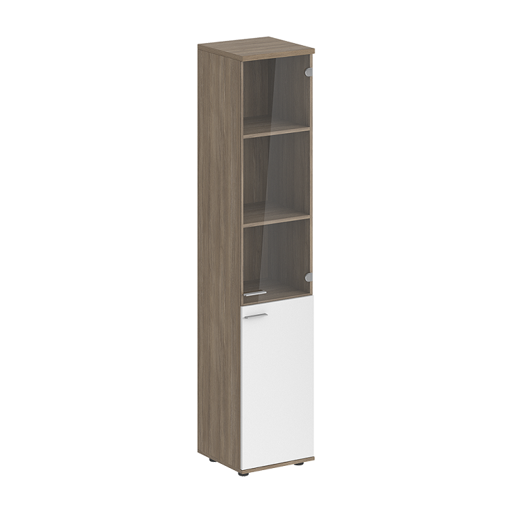 Шкаф высокий со стеклом правый Norden Сигма SG.812.OD.WH.GL.R