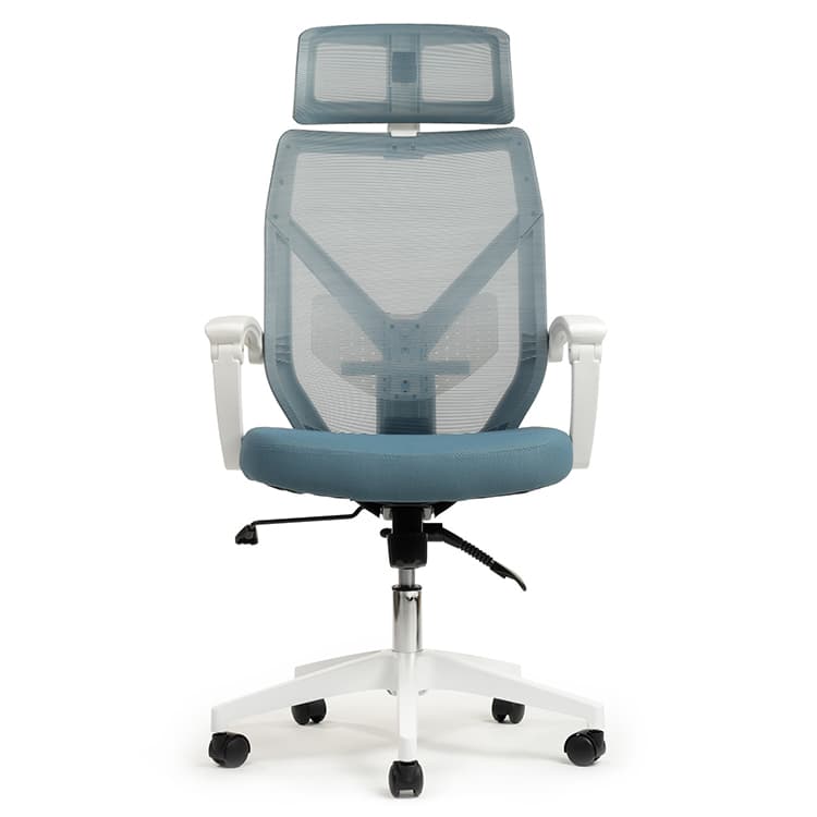 Кресло Riva Chair Oliver W-203AC Белый пластик/Синяя сетка