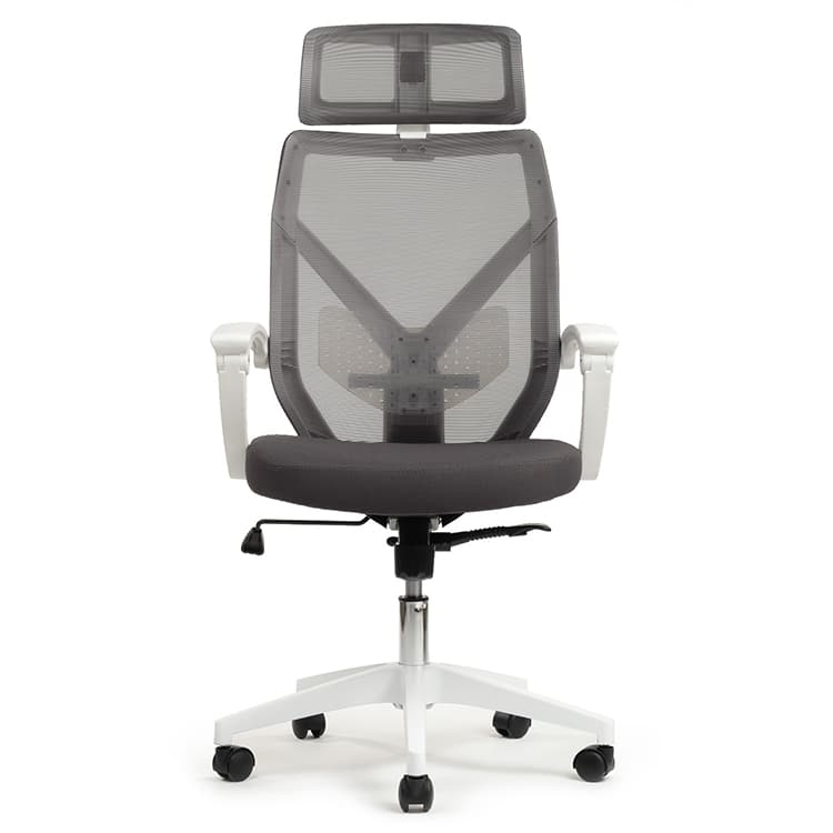 Кресло Riva Chair Oliver W-203AC Белый пластик/Серая сетка