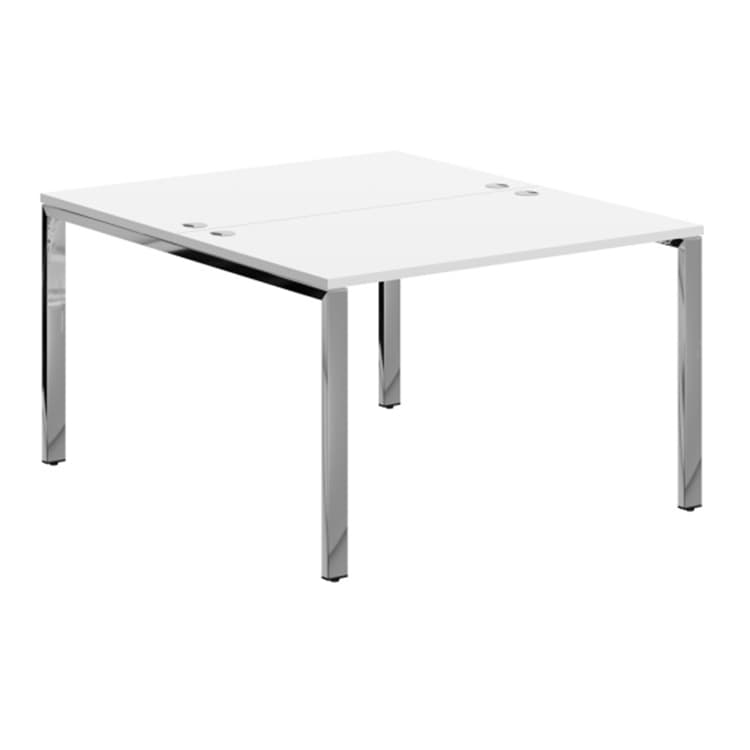 Стол 2-х местный Skyland XGWST 1214.1 белый/нержавеющая сталь 1200х1406х750 XTEN GLOSS