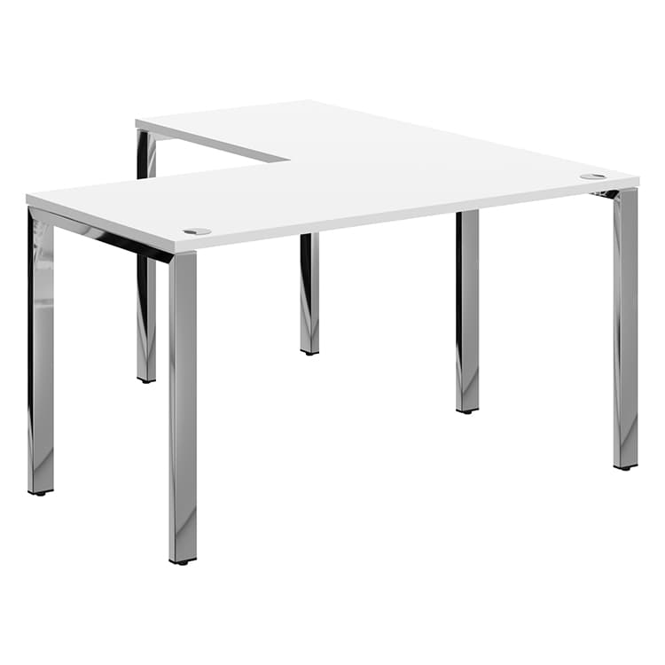 Стол угловой Skyland XGCT 1415.1 белый/нержавеющая сталь 1400х1500х750 XTEN GLOSS