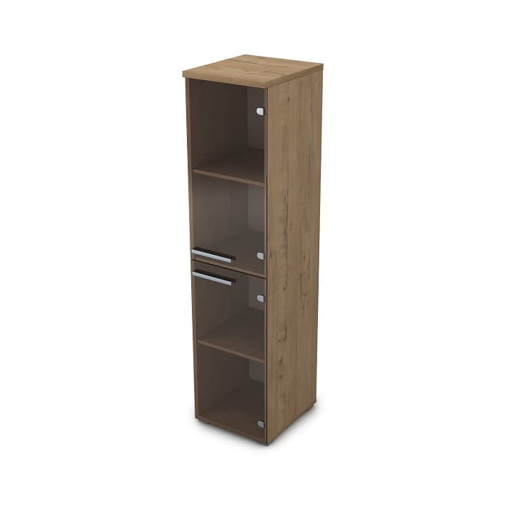 Шкаф узкий (пенал) АЛСАВ Gloss 9П.004.7 teakwood