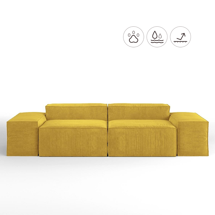 Диван модульный Мастерфабрик Рудо Saga yellow ткань рогожка