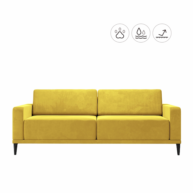 Диван Мастерфабрик Абайоми Saga yellow ткань рогожка