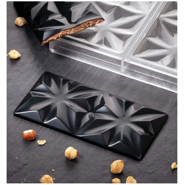 Форма д/шок. Pavoni "Chocolate Bar Edelweiss" 155х77мм h10мм, 100гр, 3 ячейки, п/к PC5005