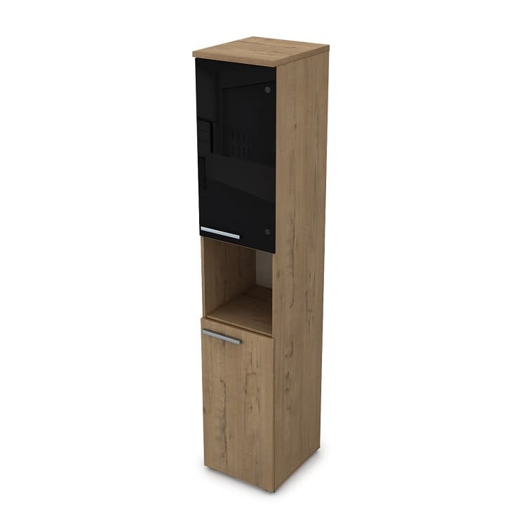 Шкаф узкий (пенал) АЛСАВ Gloss 9ПЛ.005.27 teakwood