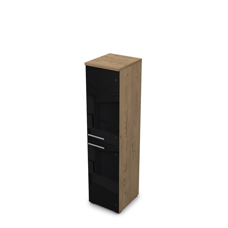 Шкаф узкий (пенал) АЛСАВ Gloss 9П.004.13 teakwood