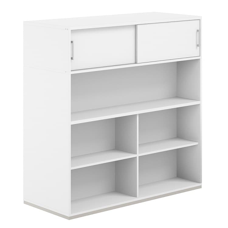 Стеллаж-комбо 1238 двухсторонний Norden Allegro AG.254.110.674.WH с антресолью и экраном ЛДСП