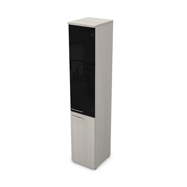 Шкаф пенал АЛСАВ Gloss line 9НП.005.22П Ivory/металл глянец