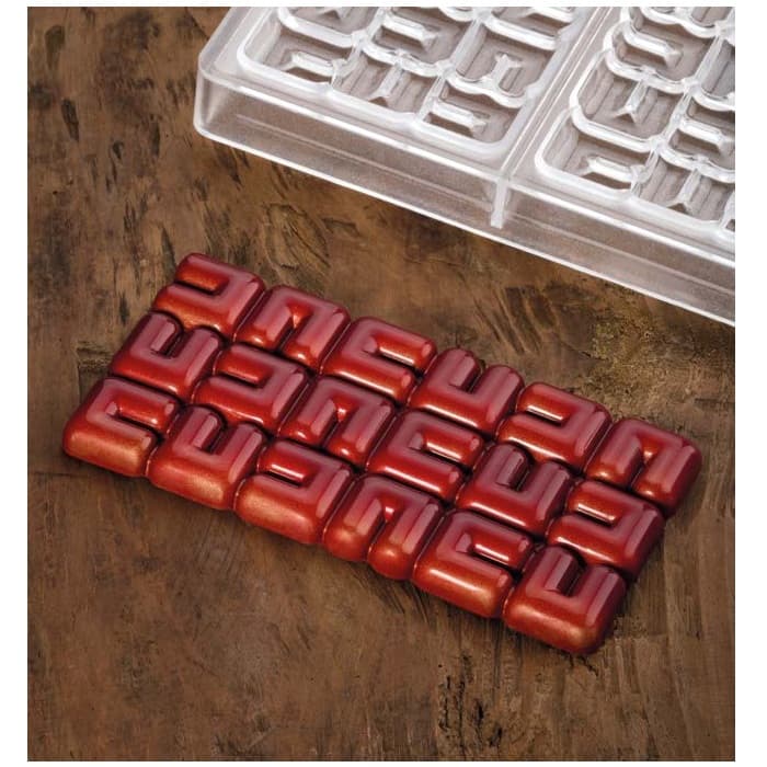 Форма д/шок. PAVONI "Chocolate Bar Ola" 155х77мм h10мм, 100гр, 3 ячейки, п/к