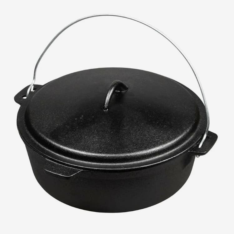 Казан 10 л с крышкой чугун с крышкой черный P.L. Proff Cuisine арт. 92001415