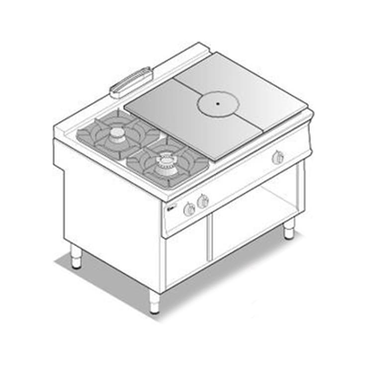 Плита газовая комбинированная 900 серии TECNOINOX PCPG12FG9 313020
