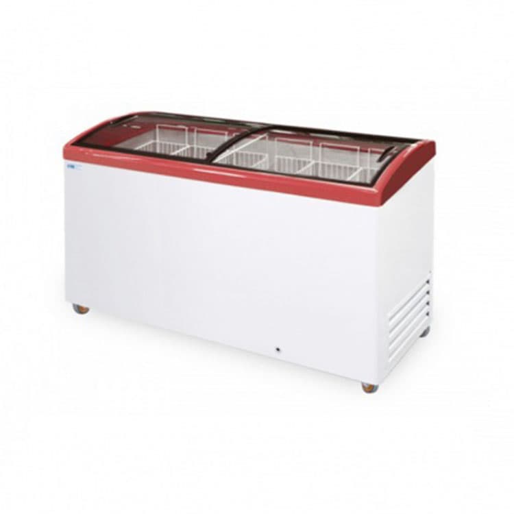 Морозильный ларь с гнутым стеклом Italfrost ЛВН 500 Г (СF 500 C) (красный)