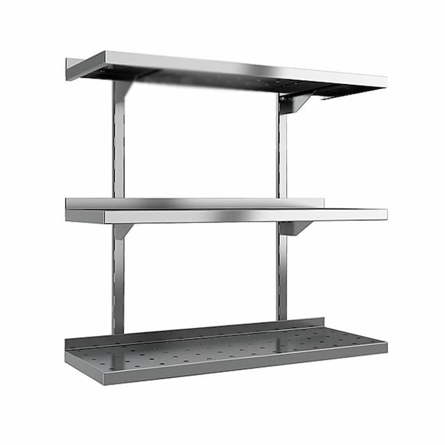 Полка нержавеющая настенная каскадная перфорированная Hicold НПНК-9/4 П