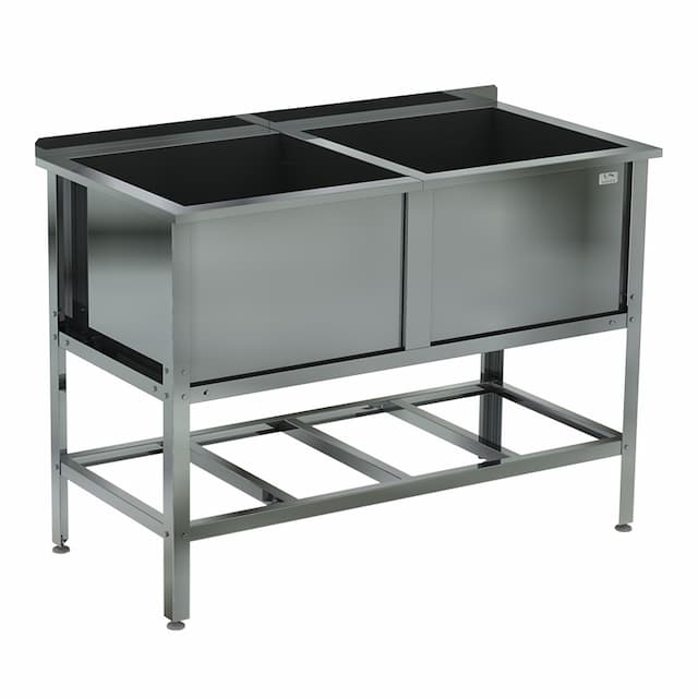 Ванна моечная двухсекционная сварная с бортом КОБОР ВМСБ/2-120/60/430