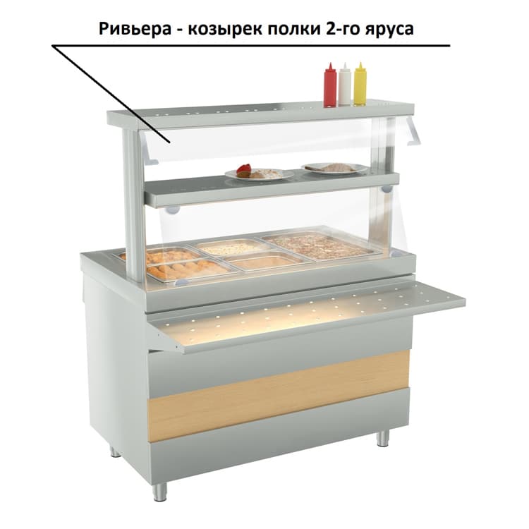 Защитный козырек ATESY Ривьера полки 2-го яруса  (1120мм)